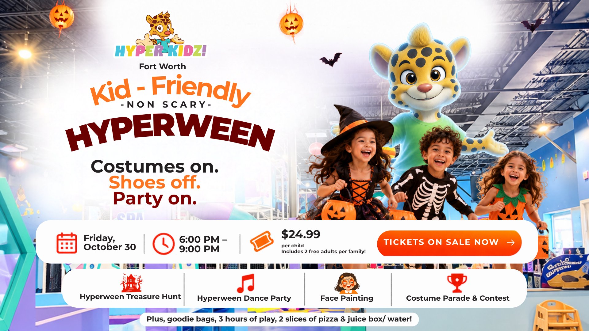 Kid-friendly, non-scary HyperWeen at Hyper Kidz Fort Worth on Friday, October 30
